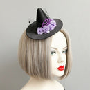Hat Hair Clip Purple Flowers Witch Elf Hat with Metal Hairpin Party Girl Cu