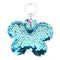 Butterfly Keychain Glitter Sequins Key Ring Women Car Bag Pendant (Blue) A#S