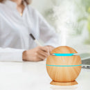 130ml USB Electric Air Humidifier Wood Grain 7 Color LED Lights Diffuser