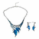 Fashion Purple Enamel Jewelry Necklace And Earring Set Crystal Jewelry Set  S9L5
