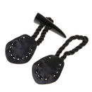 1 Set PU Leather Horn Toggle Buttons Coat Jackets Duffle Horn Toggle Closures