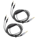 2 Pieces 3.5mm To 2.5mm Cable With Mic For  Headphones Black