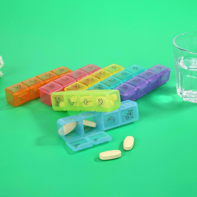 28 Grid 7 Days Pill Box Case Weekly Medicine Organizer Travel Tablet Storage Box