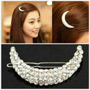 Ladies Crystal Rhinestone Moon Hairpin Barrette Hair Retro!. clip New