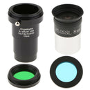 1.25in Metal Telescope Eyepiece Plossl 8mm + 5X Barlow Lens + Astronomy Filters