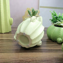 Round Green Ceramic Flower Pot Decoration Garden Indoor Sowing Machine Cact T2B9