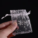 New100X Snowflake White Jewelry Candy Organza Pouch Wedding Favor Bag 7X9 Cm ME
