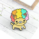 Curly Hair Cartoon Dog Enamel Brooch Pin Denim Jacket Collar Backpack Deluxe