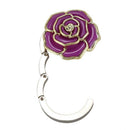 Textured Shimmery Zinc alloy Handbag Womens Foldable Purse Hook purple