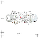28pcs/Set Removable Round DIY Mirror Wall Stickers Home Decoration