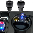 w/Compass Dual-USB Quick Charge Car Charger Adapter 2 Cigarette Lighter Sockets