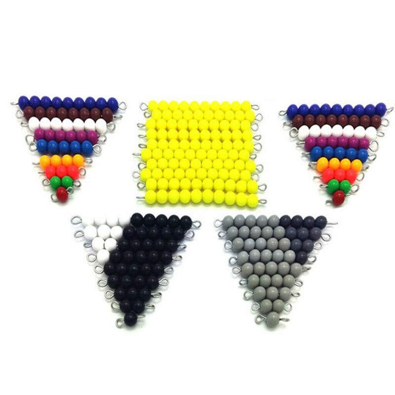 Montessori Teaching Material - 20Pcs 10 Beads Bars with 4 Set of 1-9 Beads Bar,