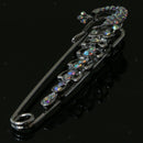 2pcs Hijab Safety Pin Crystal Peacock Brooch Jewelry Girl Collar Lapel Pins