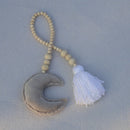 Beaded Moon Tassel Hanging Ornament Curtains Tieback for Home Shop Decor