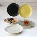 8.66" Round Embossment Pattern Ceramic Dish Plate Tableware Household,Yellow