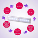 10 LED Cabinet Light LED Wardrobe Light Body Sensor Light LED Night Light White