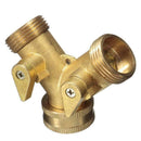 3/4 Inch Brass Garden Irrigation 2 Way Adapter Splitter Pipe Connector. Q9S O5U9