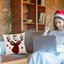 4pcs Christmas Pillowcase Printed Pattern Linen Home Cushion Pillow Cover