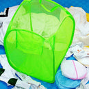 Foldable Color Net Storage Basket Laundry Basket Laundry Basket,Clothes Bas W4B8
