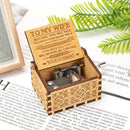 Retro Carved Hand Cranked Music Box Wood Kid Child Birthday Gift Home Decor