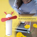 Cartoon Deer USB Rechargeable Handheld Small Fan Mini Portable Fan (1pc)