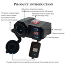 ZH-614A1 Motorcycle USB Charger Cigarette Lighter Socket w/Switch Voltmeter
