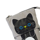 Cute Cat Pencil Case Flexible Pen Bag Zipper Box Makeup Brush Pouch Black