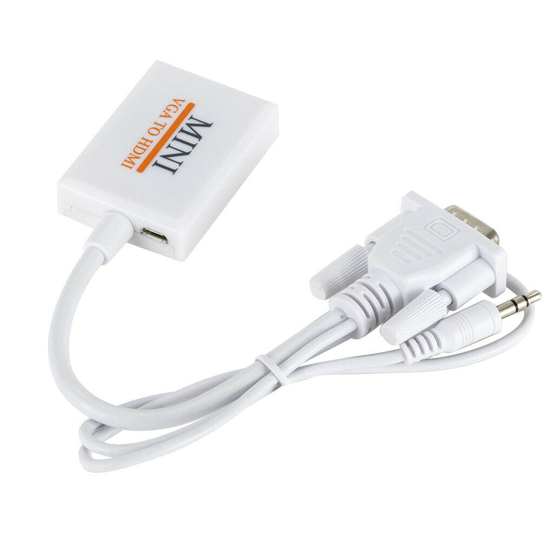 VGA Male to HDMI Female Audio Video Cable Converter w/ Audio & USB Cable