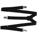 Lady Woman Adjustable Metal Clamp Elastic Suspenders Braces - Black S7N4