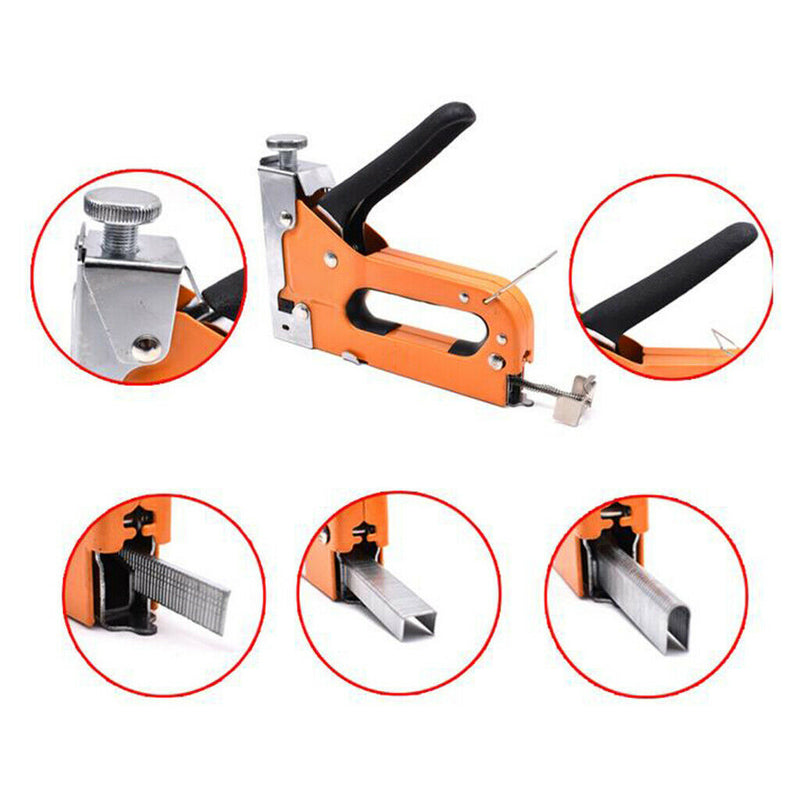 Heavy Duty 3 in 1 Steel Staple  Tacker & 600 Staples Nail Upholstery Stapler