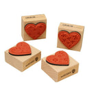 4pcs DIY Love Heart Flowers Diary Scrapbook Decoration Wooden Rubber Stamp