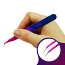 4x Electroplated Colorful Tweezers Precision Stainless Steel Anti-static Tweezer