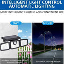 74 LED Motion Sensor Solar Light Security Light 3 Head Spotlight Lamp X0I5
