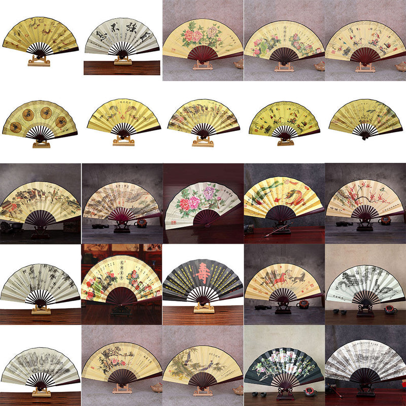 1x Chinese Japanese Silk Folding Hand Held Pocket Fan Party Dance gtJCAUB Gw