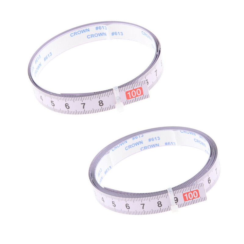 2 Pieces Miter Saw Track Tape Metric Ruler Middle(1M-0-1M) Positive (0-1M)