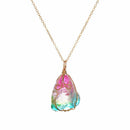 Rainbow Stone Natural Crystal Chakra Rock Chain Quartz Pendant Necklace Jewellry