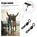 25pcs Black Q-Shaped Quick Change Swivels Fishing Terminal for Carp Fishing