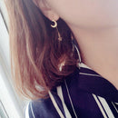 Deep Blue Five Point Star Moon Planet Stud Earrings Drop Dangle Trendy Funny A&B