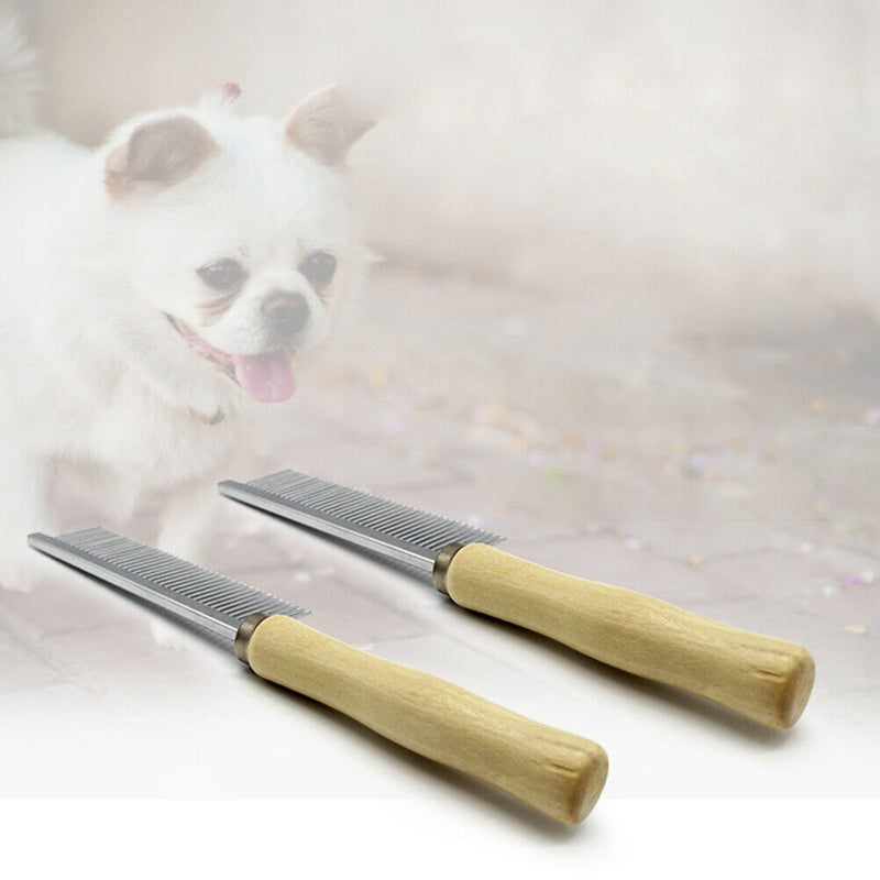 Pet Hair Grooming Trimmer Rake Comb Dog Cat Steel Pins Cleaning Brush A