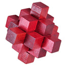 Wooden Red Nine Pass Lock Logic Puzzle Burr Puzzles Brain Teaser Intellectu