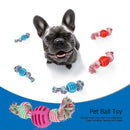 Double Knots Dogs Ball Toys Interactive Tooth Grinding Training Durable Che