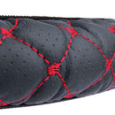 Elastic Black/Red Embroidered Cover for 38cm Diameter Car Steering Wheel