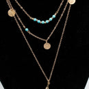 Women's Necklace Choker Multi Row Chain Collar Necklace (Q)