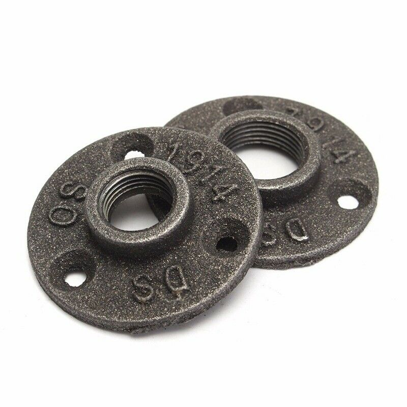 1/2 inch Three Holes Black Iron Flange Pipe Floor Fitting Threaded Wall Mou X8M2