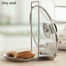 Stainless Steel Pot Cover Rack Stand Pan Lid Spoon Holder Lid Stand