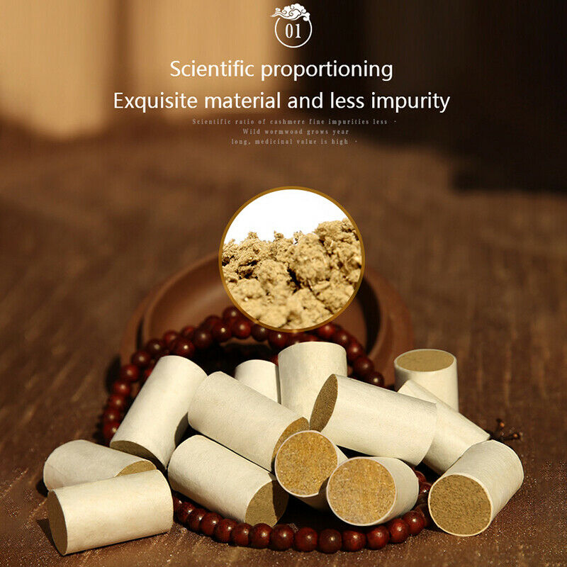 54pcs Moxa Cone Smokeless Pure Moxa Rolls 3 Year Moxa Stick for Heating MasS Hn