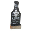 Shabby Wooden Beer Shaped Wall Mounted Bottle Opener Hanging Opener,  Black