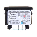 Auto Car Motorcycle Motorbike 0-100V Voltage Tester 0-10A Ampere Meter Black
