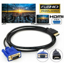 HDMI Lead to Laptop Cable Adapter HD VGA 15Pin 1080P Converter Male Monitor