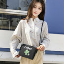 4Pcs Canvas School Backpack Set for Teenage Girls Cactus Printing Shoulder